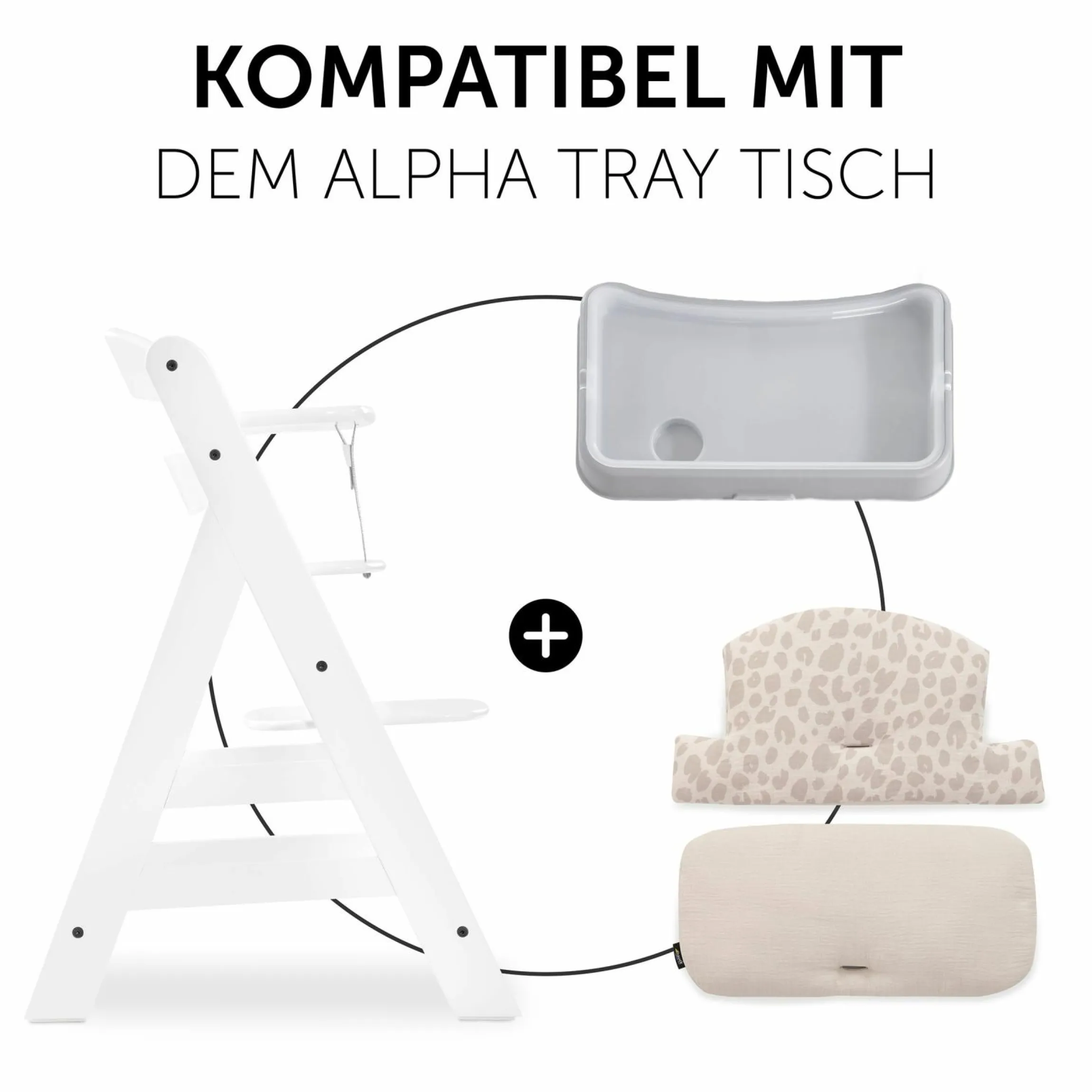 Sitzkissen / Hochstuhlauflage für Alpha Hochstuhl - Highchair Pad Select - Muslin Leo Natural
