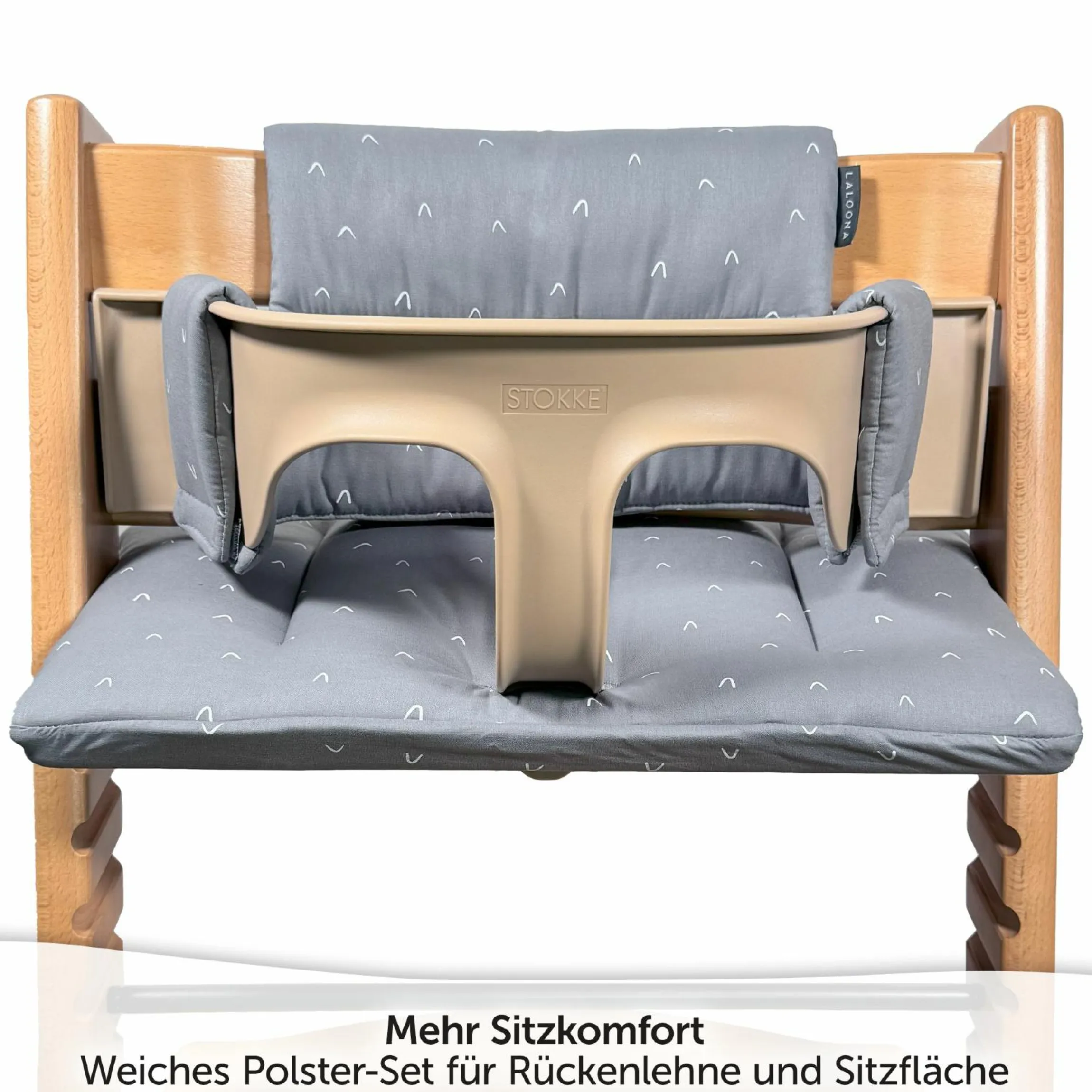 Sitzkissen / Hochstuhlauflage für Stokke Tripp Trapp - Curves - Grau