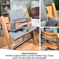 Sitzkissen / Hochstuhlauflage für Stokke Tripp Trapp - Curves - Grau