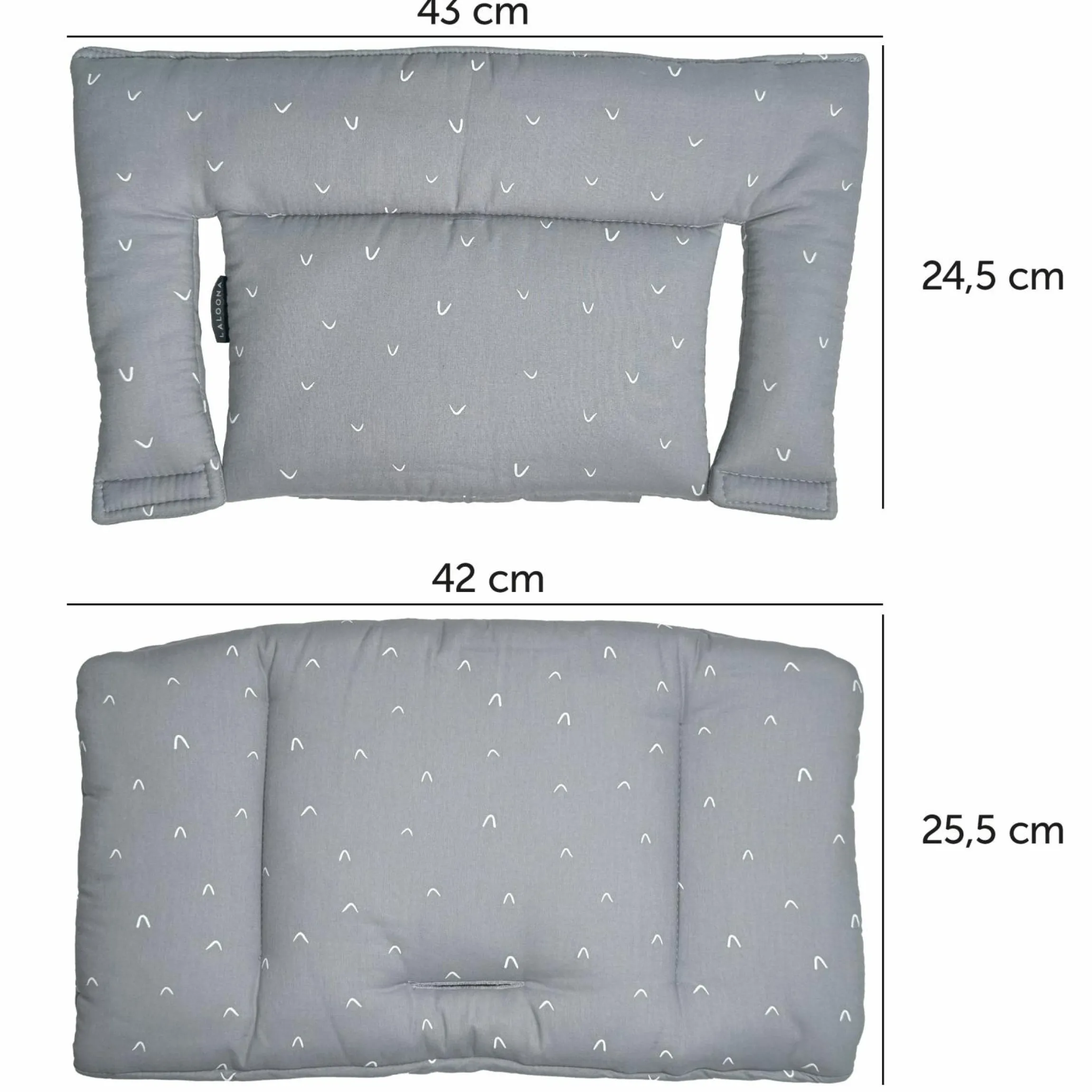 Sitzkissen / Hochstuhlauflage für Stokke Tripp Trapp - Curves - Grau