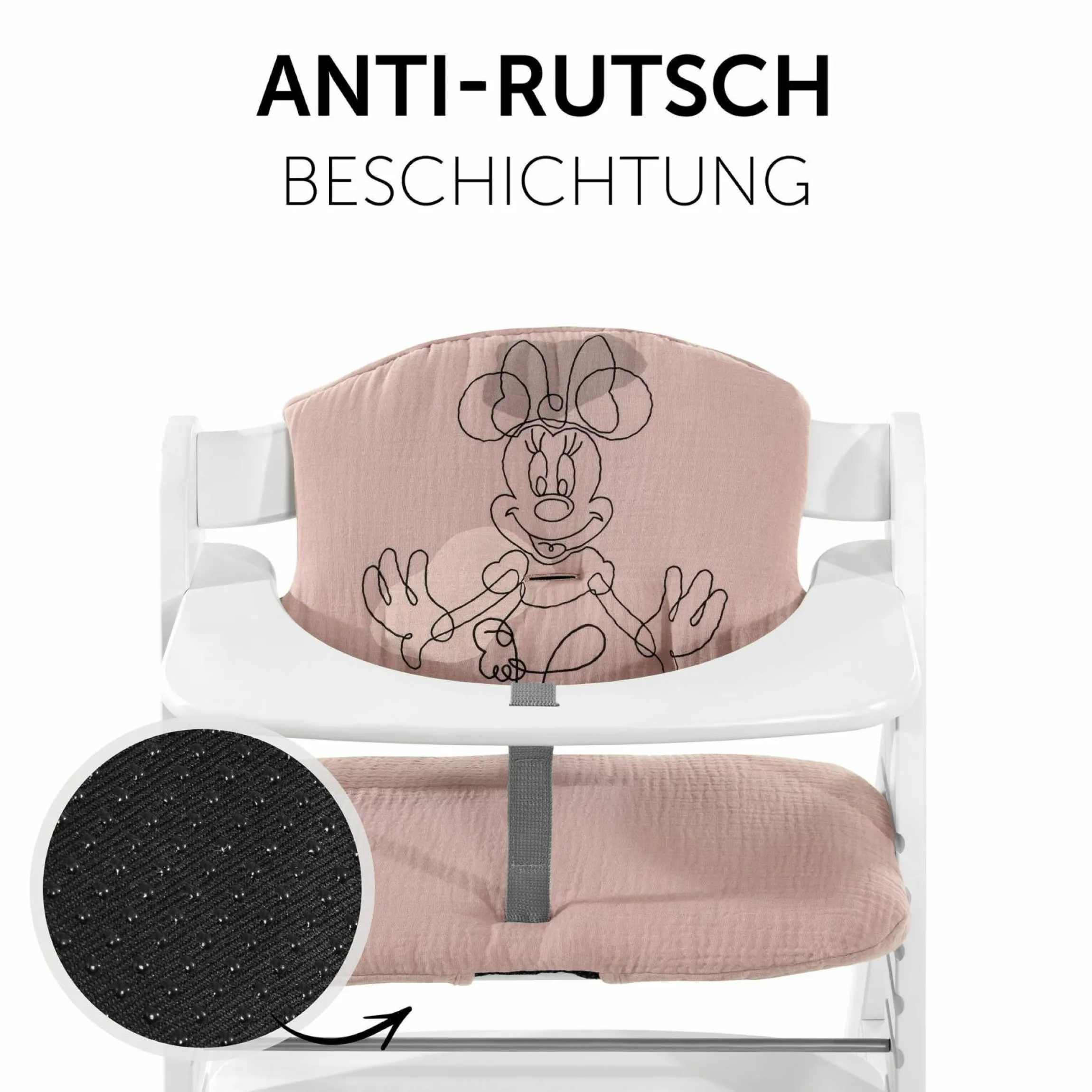 Sitzkissen / Hochstuhlauflage für Alpha Hochstuhl Highchair Pad Select - Disney - Minnie Mouse Rose