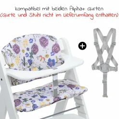 Sitzkissen / Hochstuhlauflage Highchair Pad für Alpha Plus Hochstuhl - Floral Beige