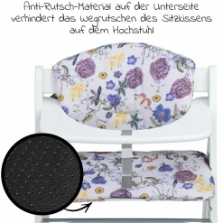 Sitzkissen / Hochstuhlauflage Highchair Pad für Alpha Plus Hochstuhl - Floral Beige