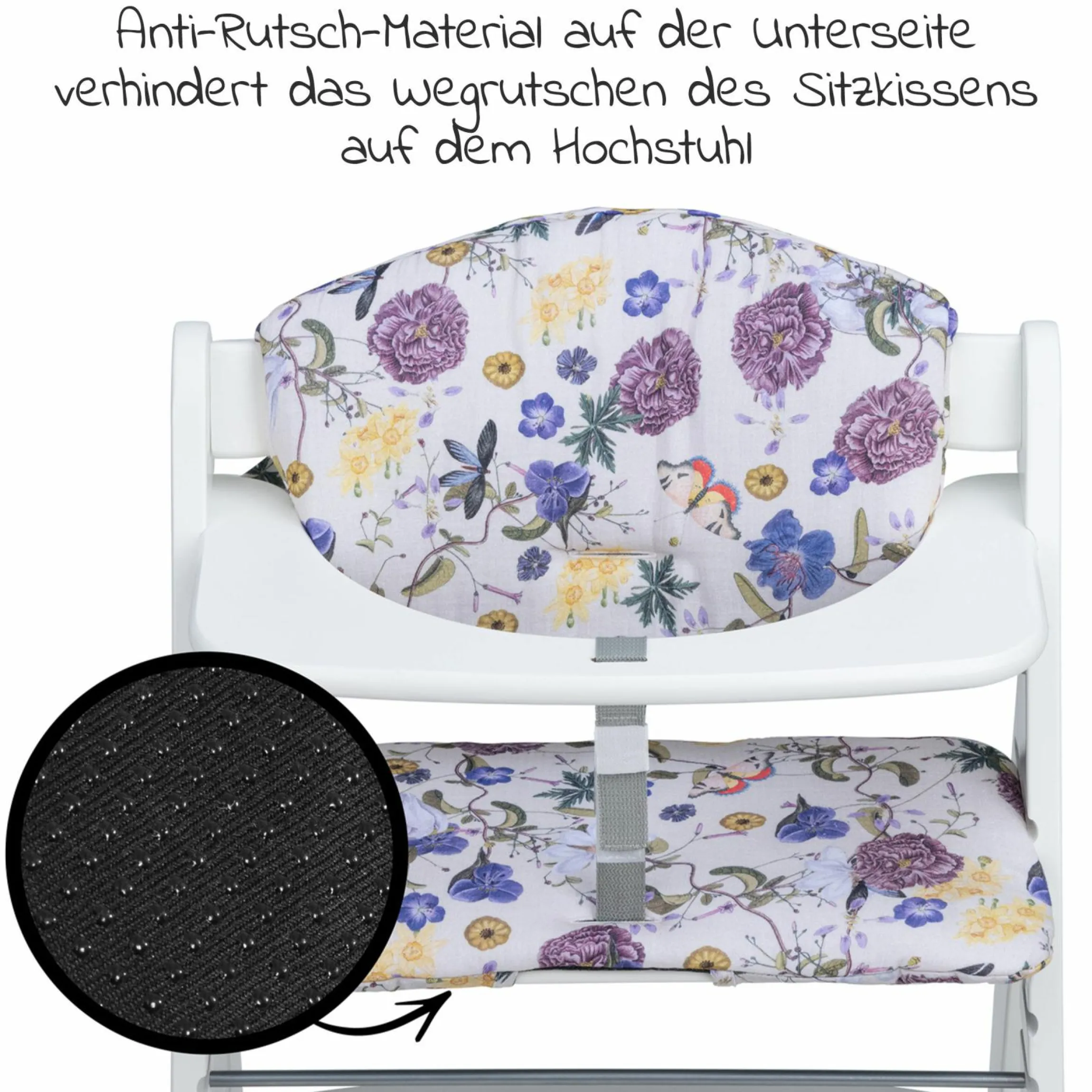 Sitzkissen / Hochstuhlauflage Highchair Pad für Alpha Plus Hochstuhl - Floral Beige