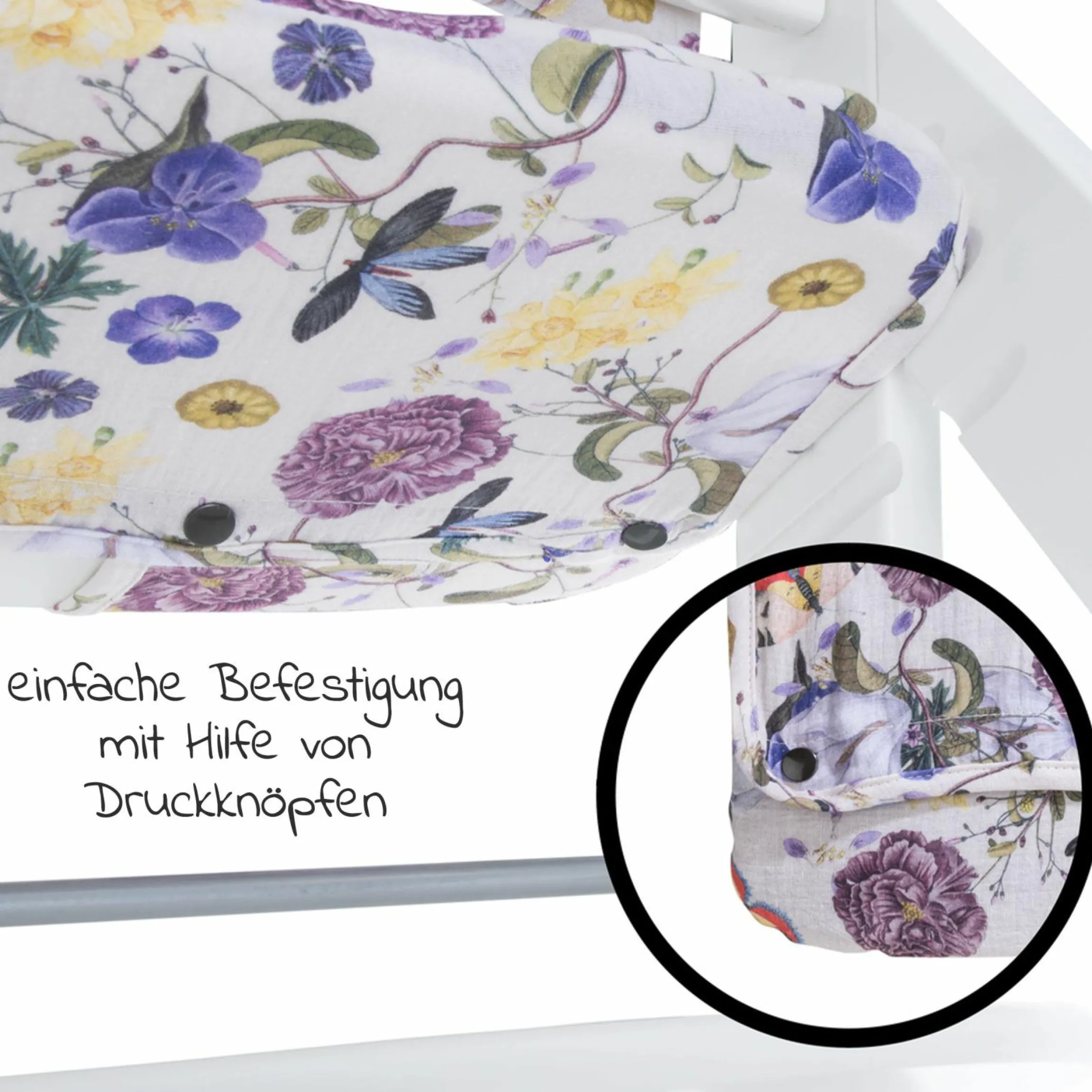 Sitzkissen / Hochstuhlauflage Highchair Pad für Alpha Plus Hochstuhl - Floral Beige