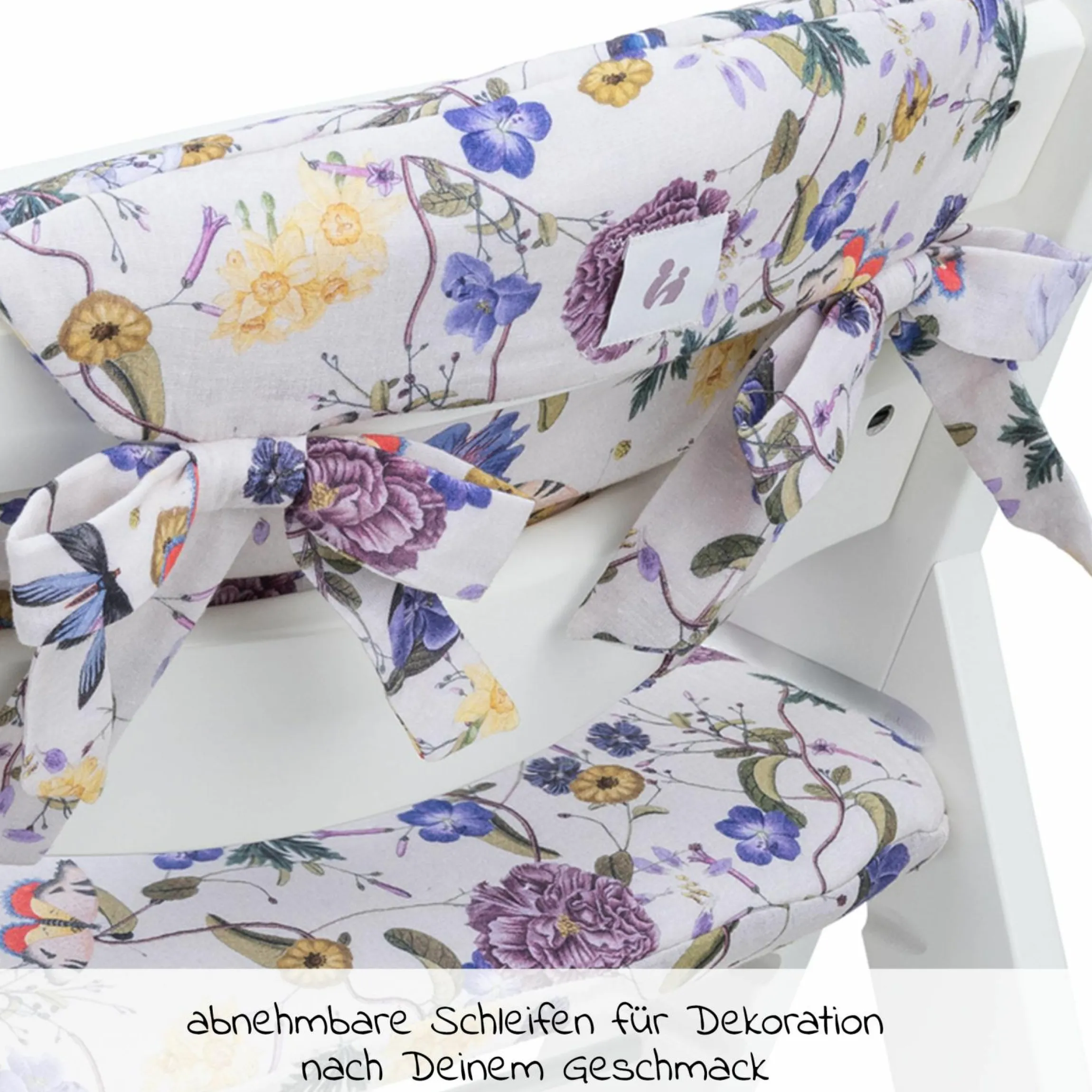 Sitzkissen / Hochstuhlauflage Highchair Pad für Alpha Plus Hochstuhl - Floral Beige