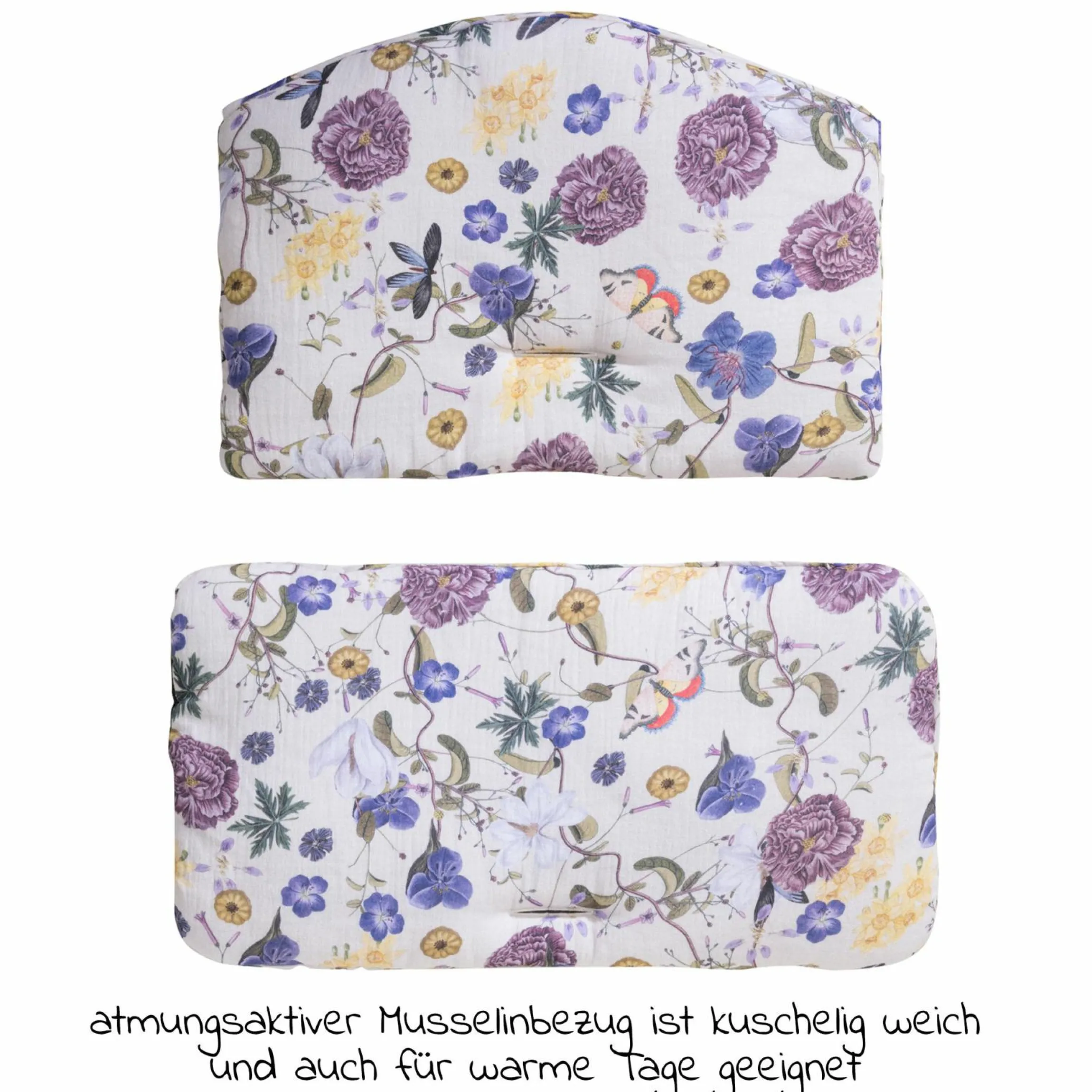 Sitzkissen / Hochstuhlauflage Highchair Pad für Alpha Plus Hochstuhl - Floral Beige
