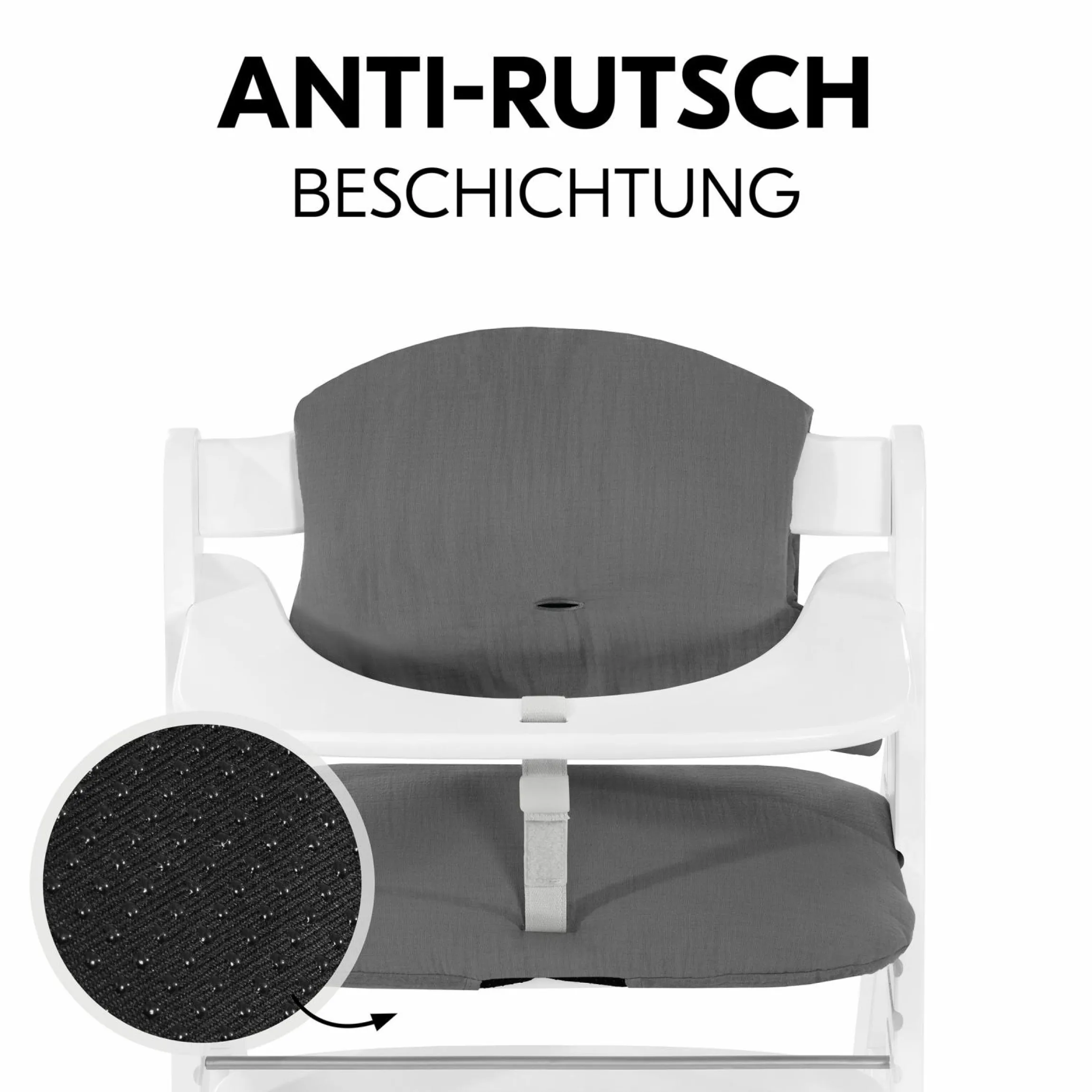 Sitzkissen / Hochstuhlauflage für Alpha, Beta & Arketa Hochstuhl - Highchair Pad Select - Muslin Dark Grey