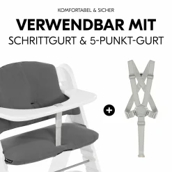 Sitzkissen / Hochstuhlauflage für Alpha, Beta & Arketa Hochstuhl - Highchair Pad Select - Muslin Dark Grey