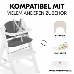 Sitzkissen / Hochstuhlauflage für Alpha, Beta & Arketa Hochstuhl - Highchair Pad Select - Muslin Dark Grey