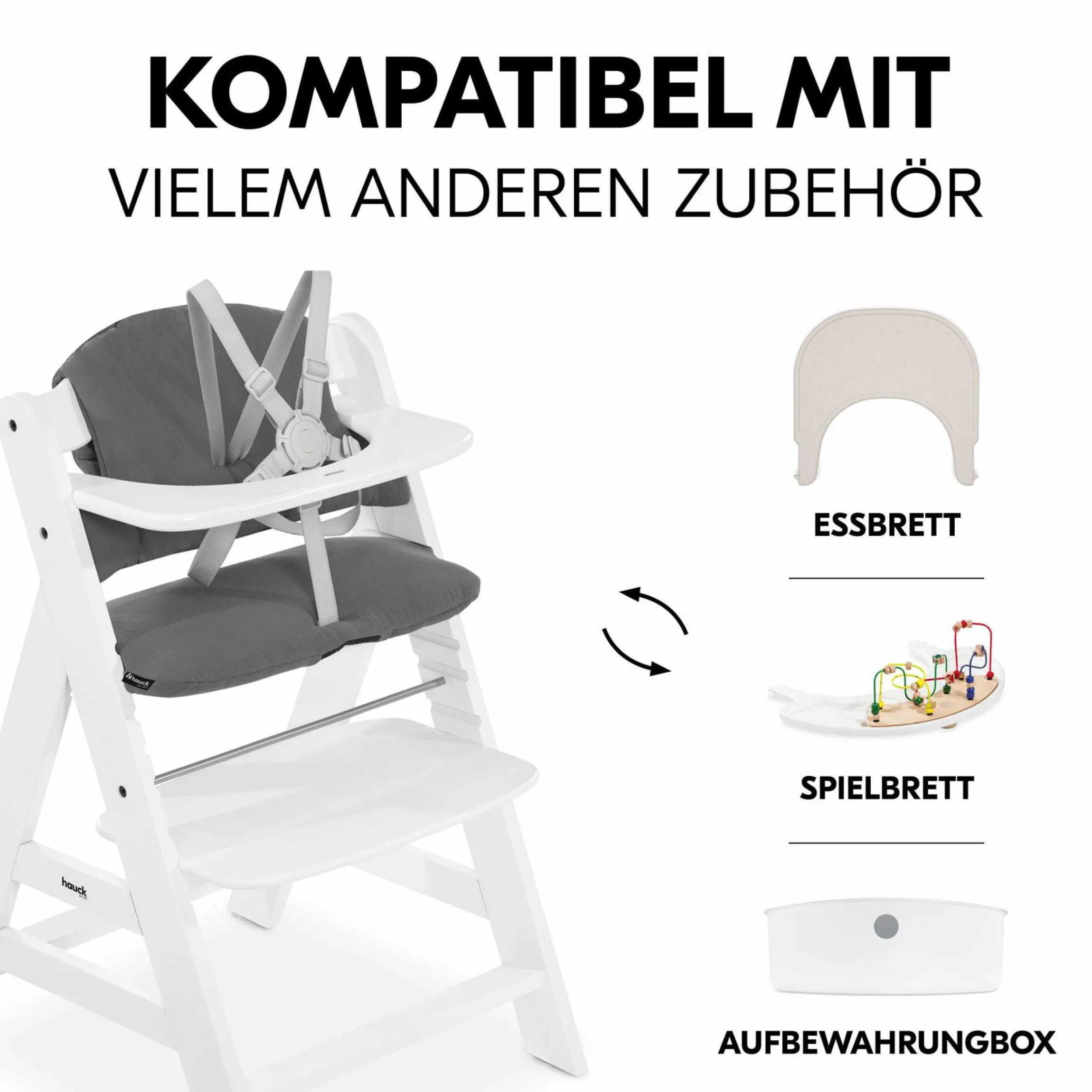 Sitzkissen / Hochstuhlauflage für Alpha, Beta & Arketa Hochstuhl - Highchair Pad Select - Muslin Dark Grey