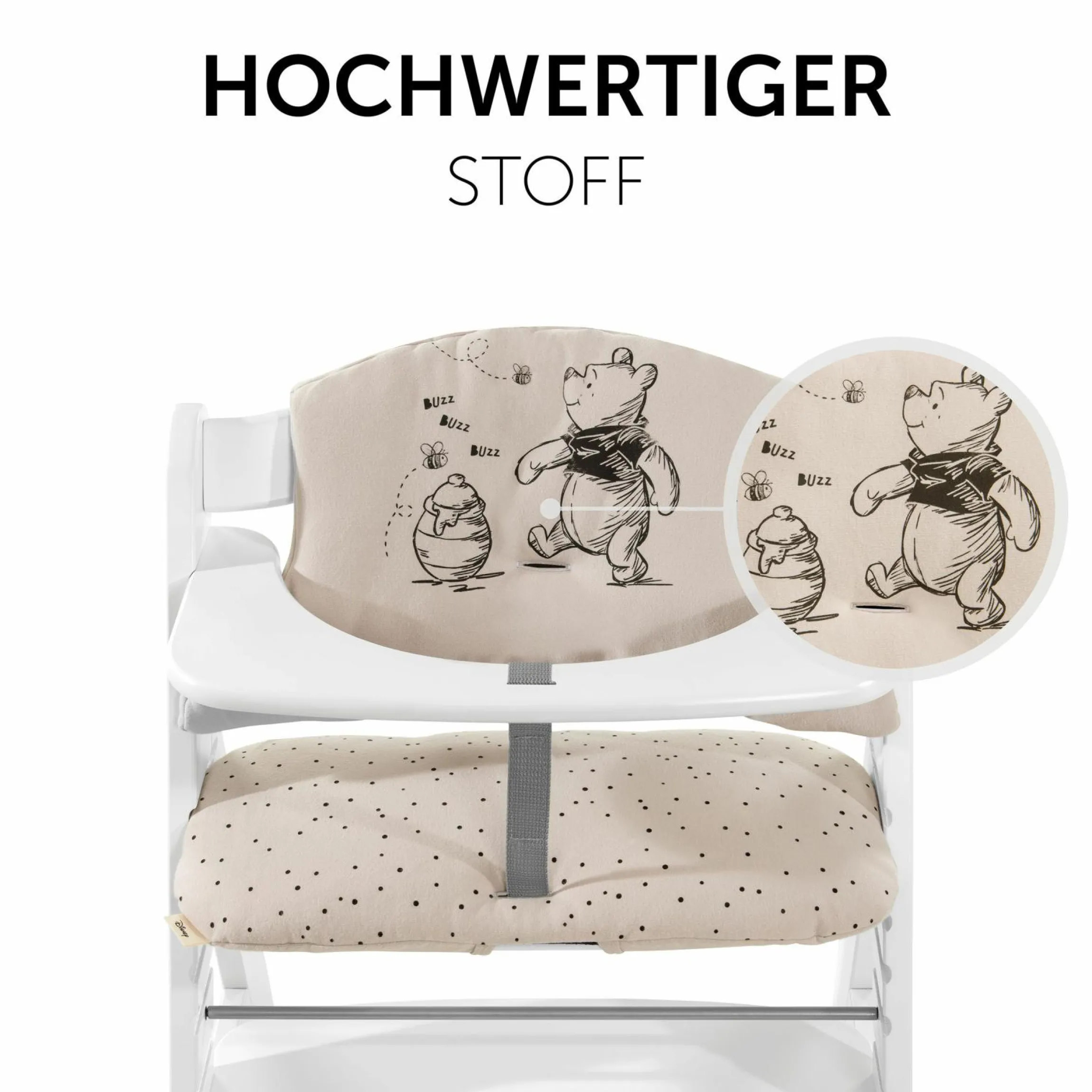 Sitzkissen / Hochstuhlauflage für Alpha Hochstuhl Highchair Pad Select - Disney - Winnie the Pooh Beige