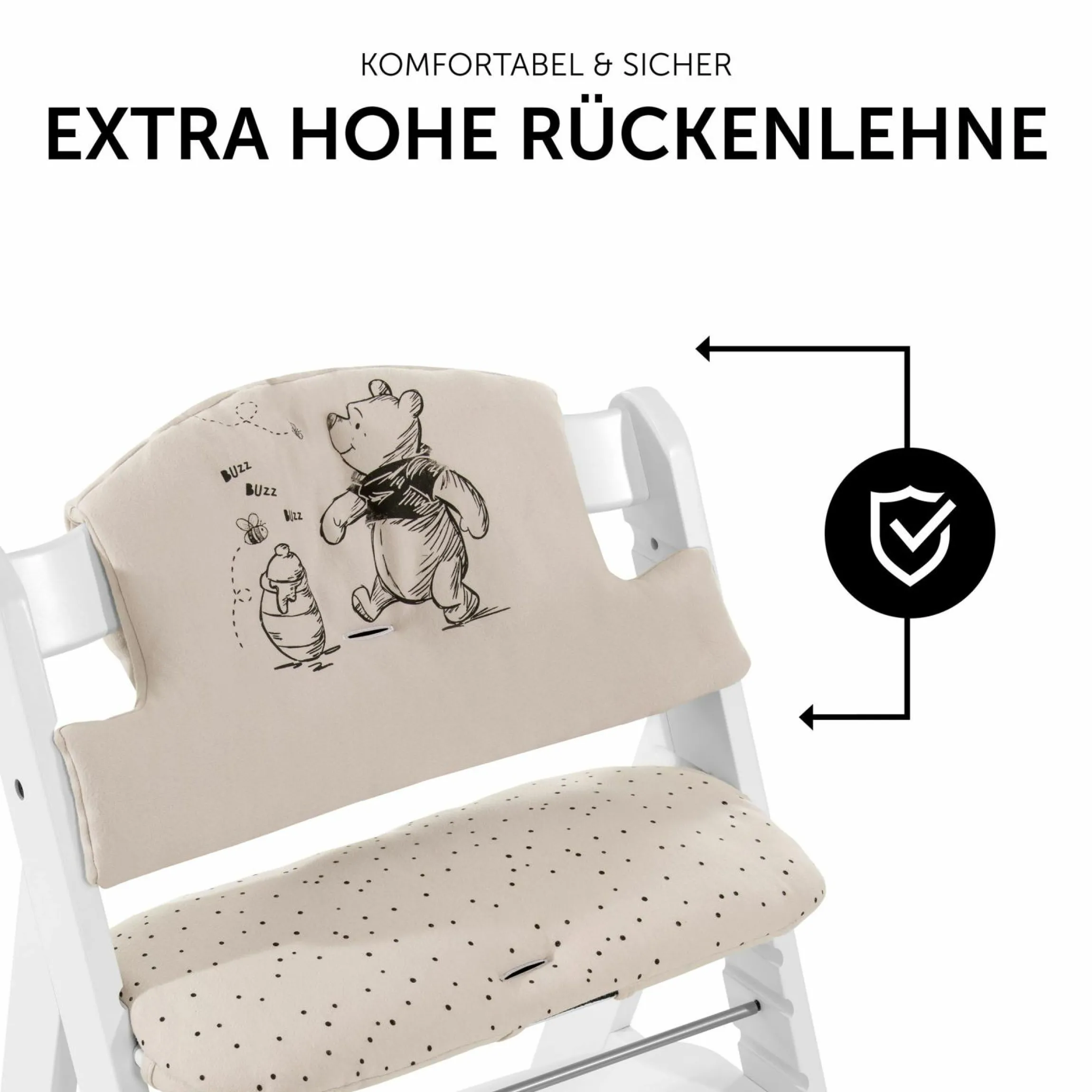 Sitzkissen / Hochstuhlauflage für Alpha Hochstuhl Highchair Pad Select - Disney - Winnie the Pooh Beige