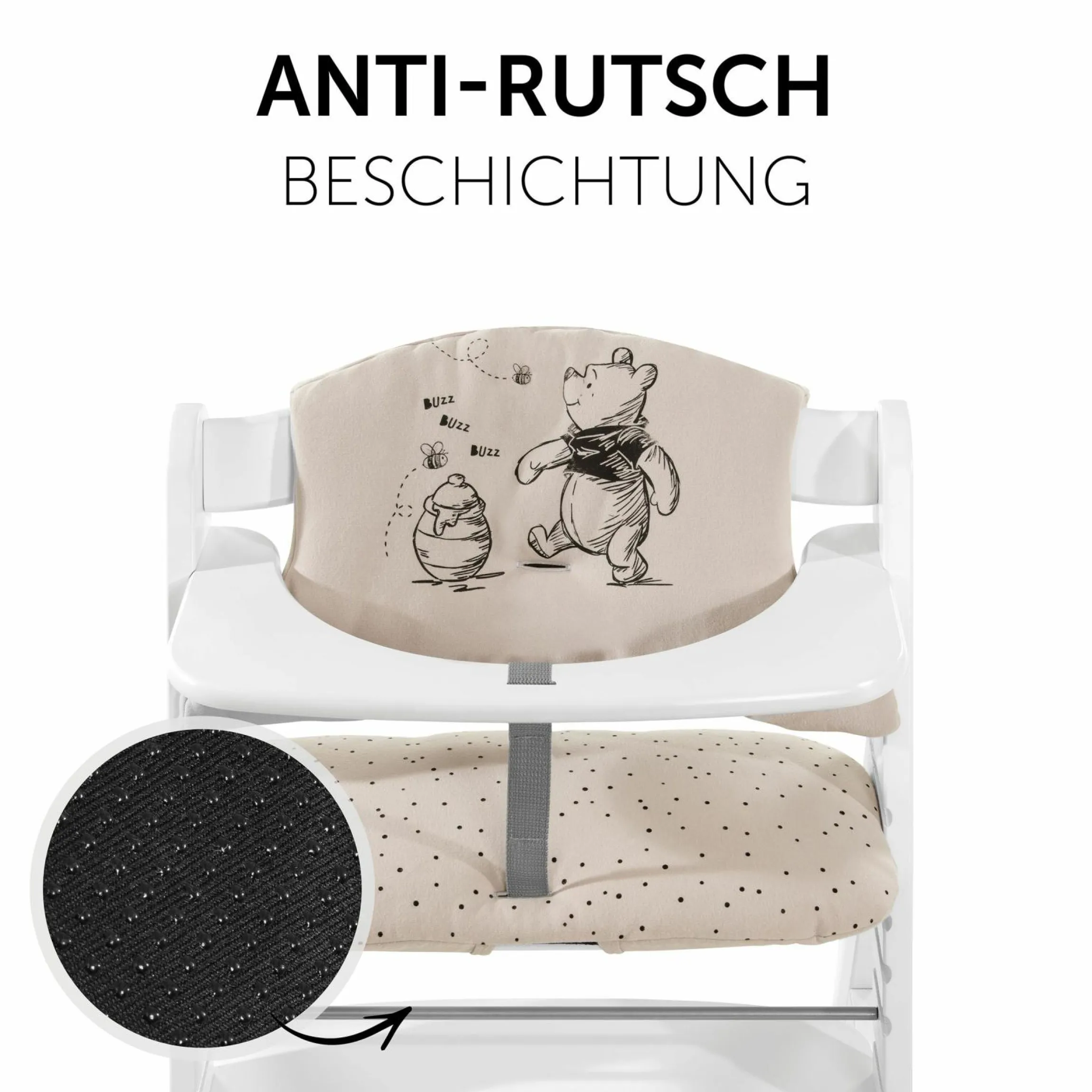 Sitzkissen / Hochstuhlauflage für Alpha Hochstuhl Highchair Pad Select - Disney - Winnie the Pooh Beige