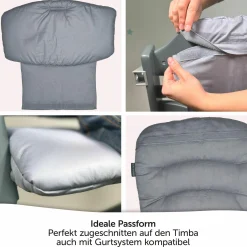 Sitzkissen / Hochstuhlauflage für bebeconfort Timba - beschichtet - Grau