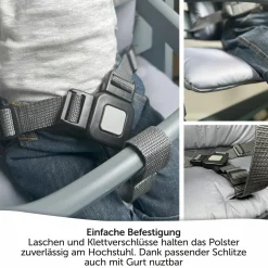 Sitzkissen / Hochstuhlauflage für bebeconfort Timba - beschichtet - Grau