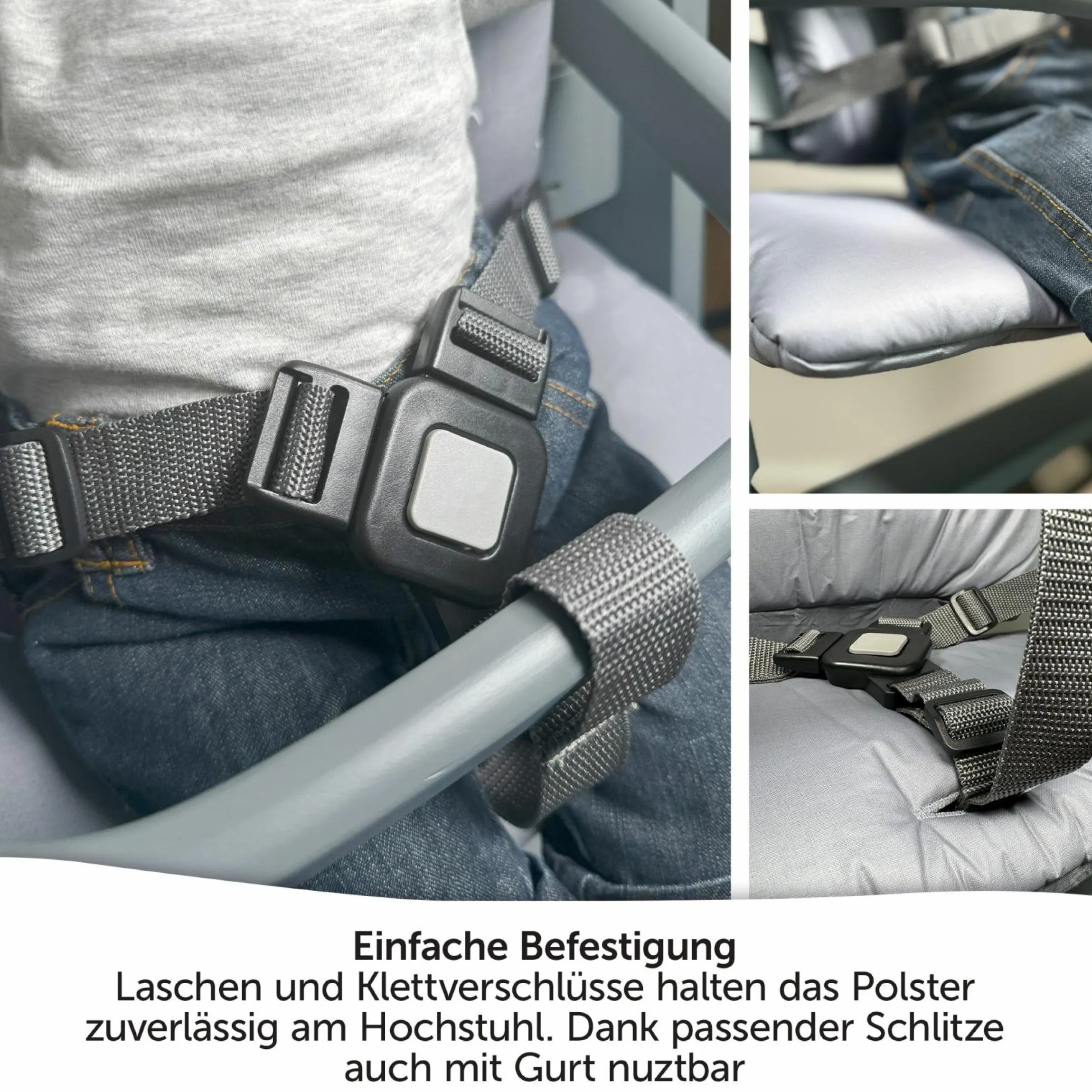 Sitzkissen / Hochstuhlauflage für bebeconfort Timba - beschichtet - Grau