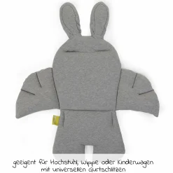 Sitzverkleinerer / Sitzkissen für Hochstühle & Babywippen - universell - Kaninchen - Grau