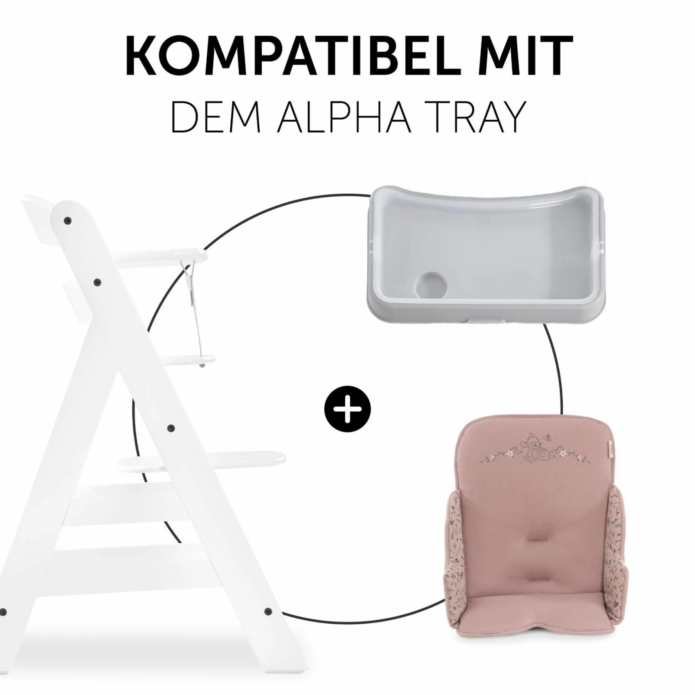 Sitzverkleinerer / Sitzkissen für Alpha Hochstuhl Cosy Select - Disney - Bambi Rose