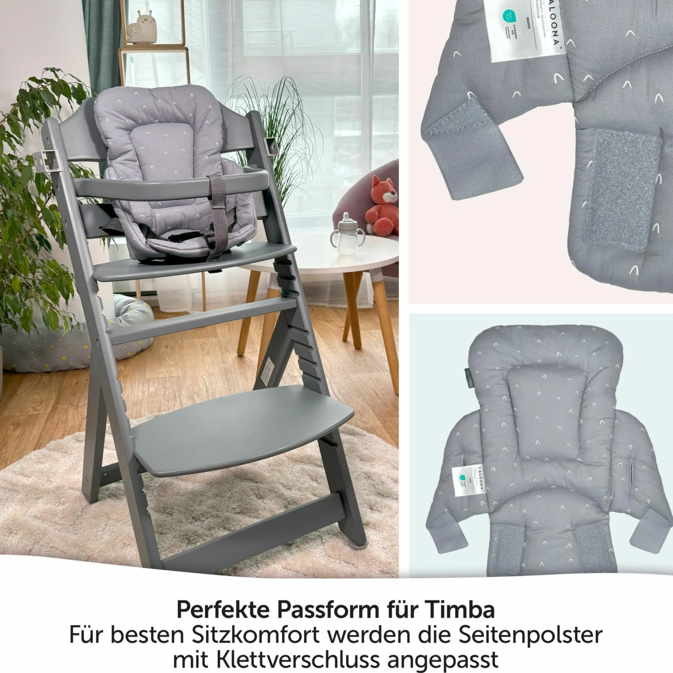 Sitzverkleinerer für bebeconfort Timba Hochstuhl - Curves - Grau