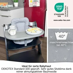 Sitzverkleinerer für Hauck Alpha Hochstuhl - Curves - Grau
