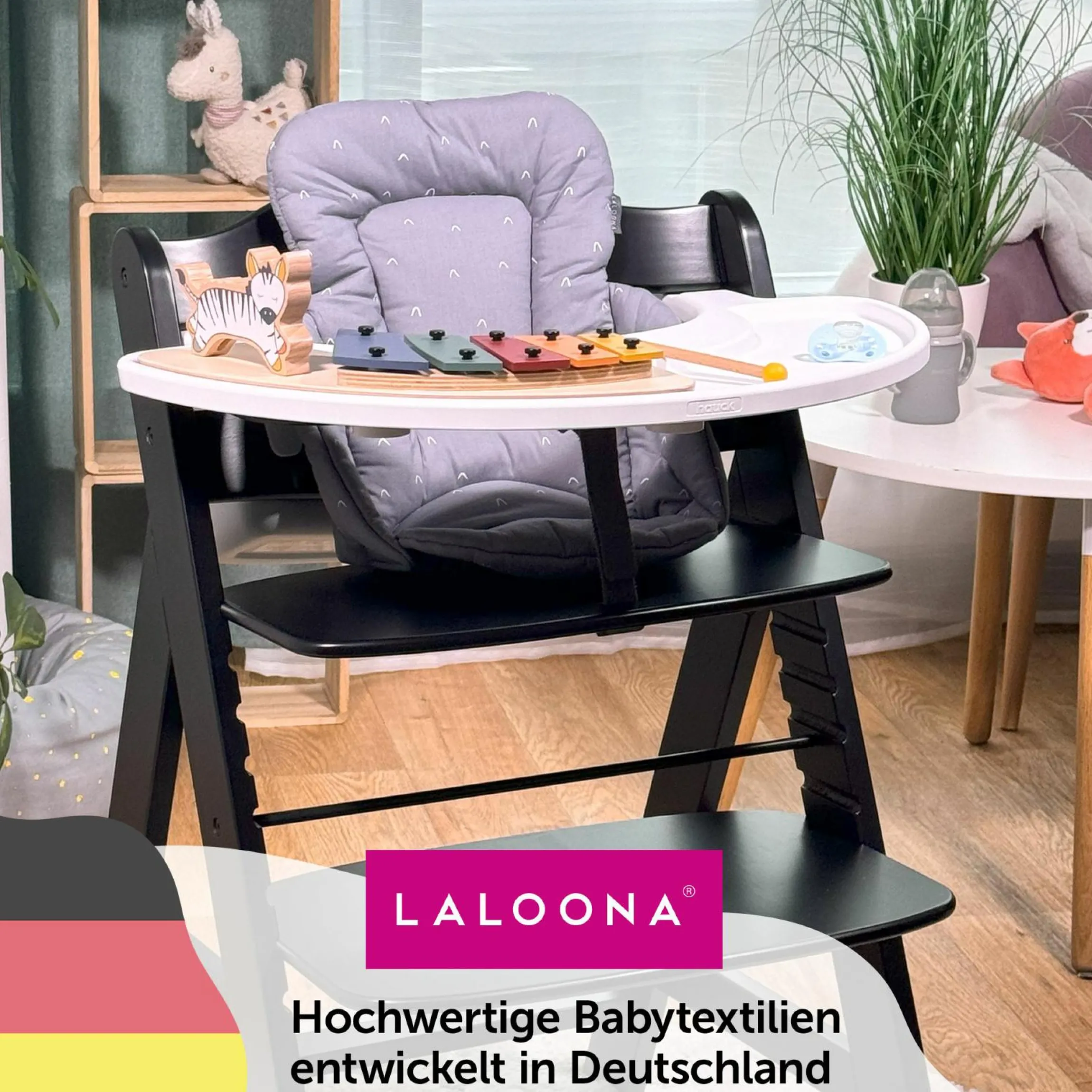 Sitzverkleinerer für Hauck Alpha Hochstuhl - Curves - Grau