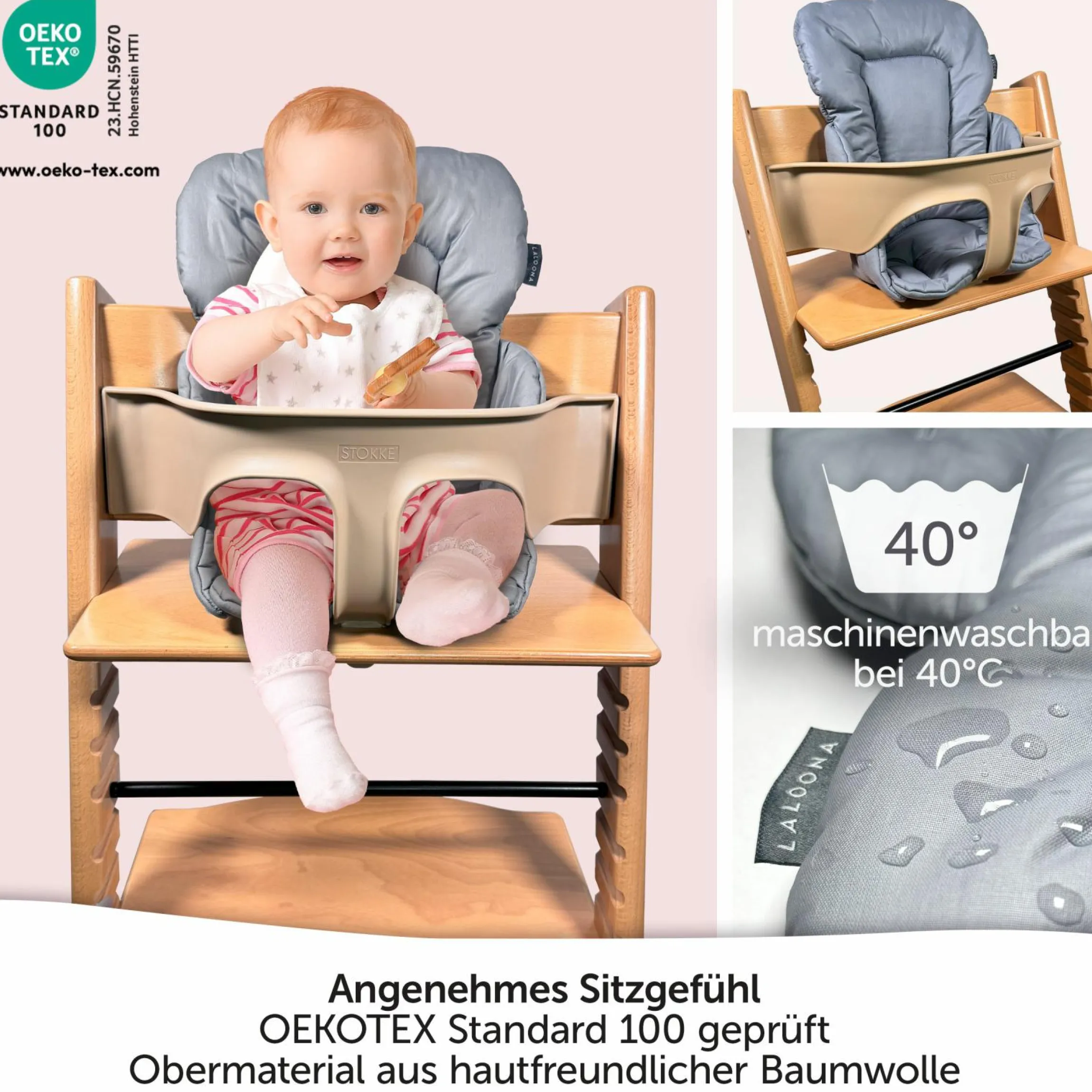Sitzverkleinerer für Stokke Tripp Trapp Hochstuhl - beschichtet - Grau