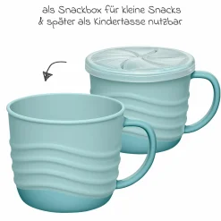 Snackbox / Kindertasse 2in1 eat green - Blau