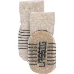 Socken 2er Pack Anti-Slip aus Bio-Baumwolle - Grey Beige - Gr. 15-18