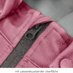 Softshelloverall windicht, wasserabweisend, atmungsaktiv mit Kapuze und elastichen Bündchen - Rose - Gr. 98/104