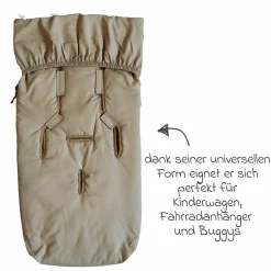 Sommerfußsack Aurora universal passend für alle Gurtsysteme für Kinderwagen, Buggy & Fahrradanhänger - Sand Cream