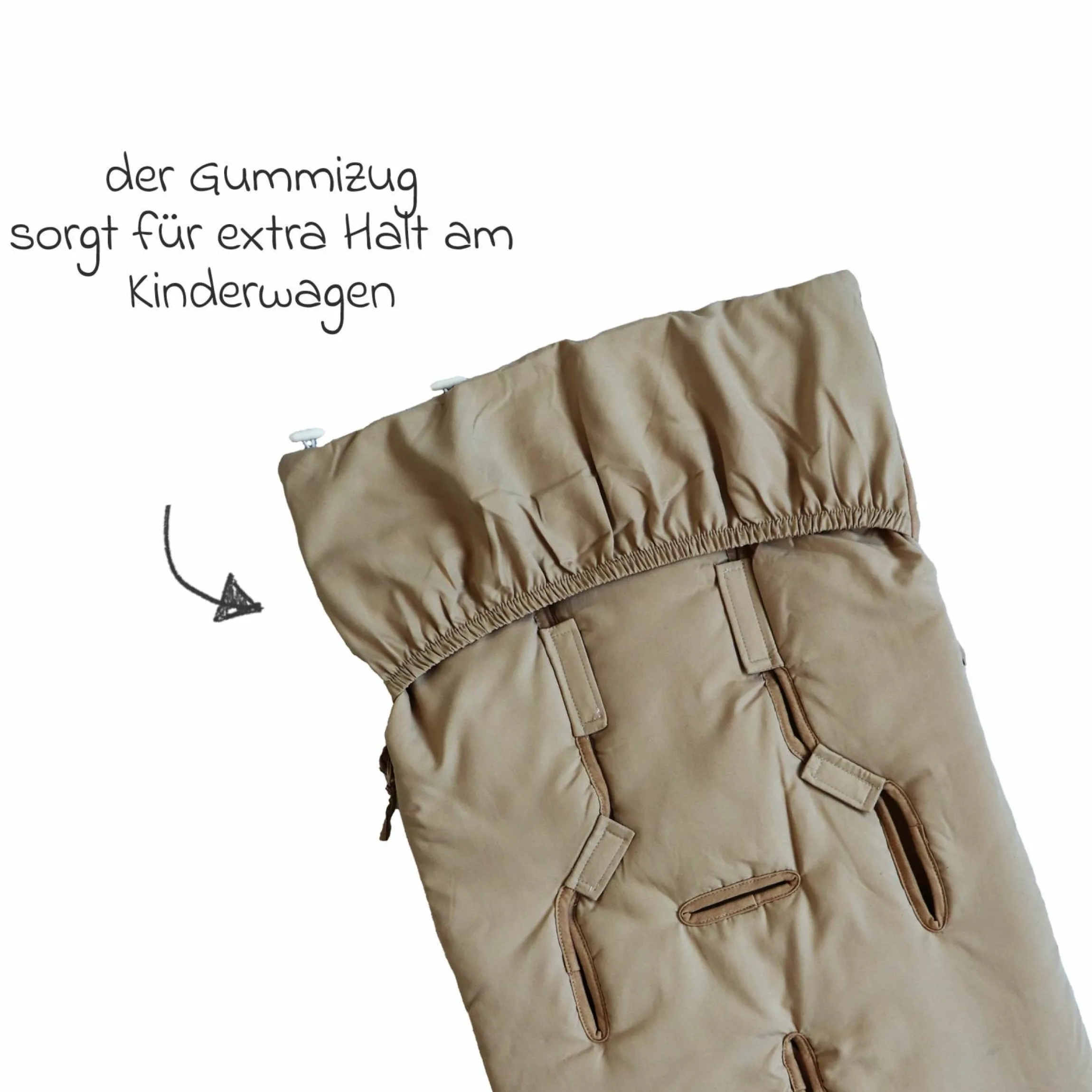 Sommerfußsack Aurora universal passend für alle Gurtsysteme für Kinderwagen, Buggy & Fahrradanhänger - Sand Cream