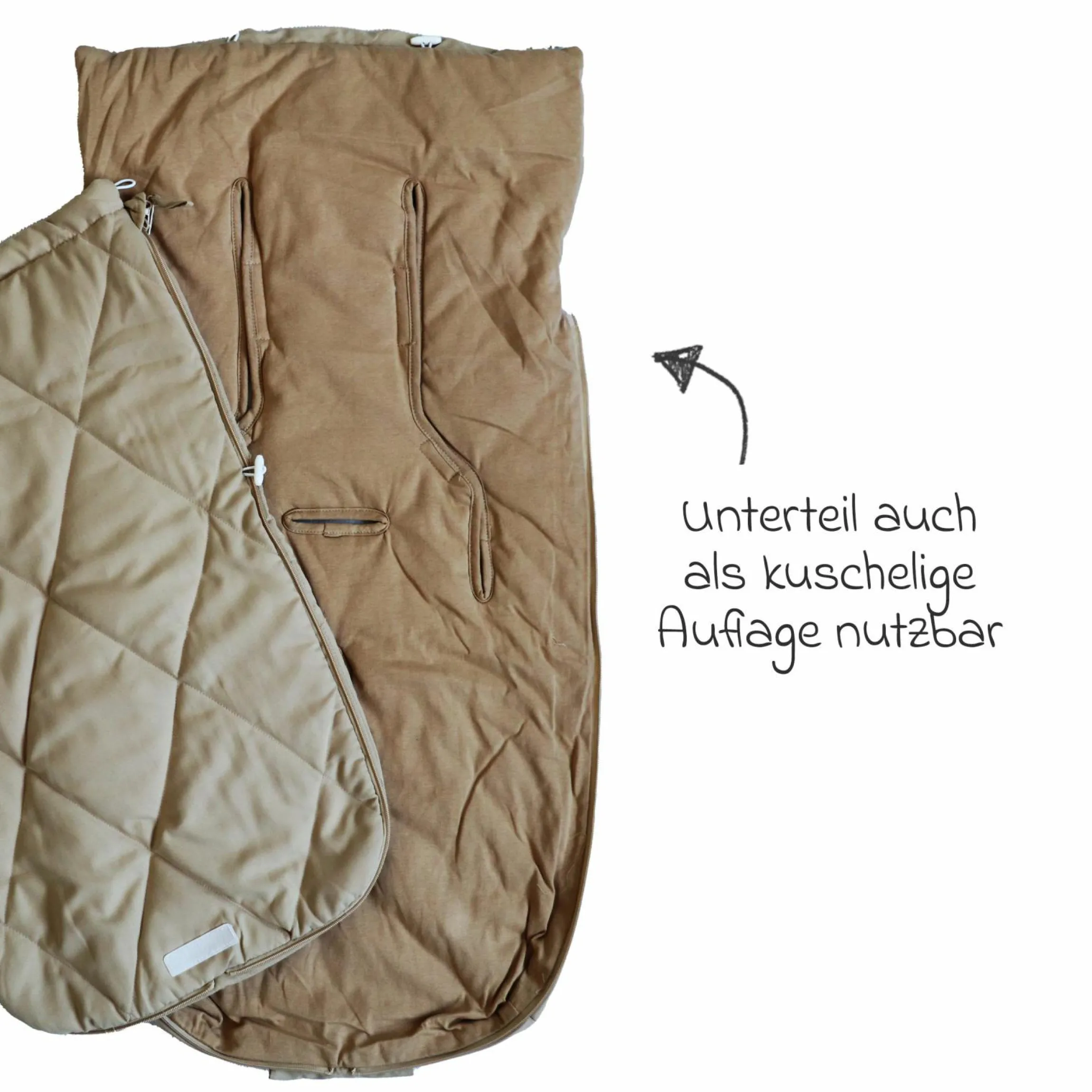 Sommerfußsack Aurora universal passend für alle Gurtsysteme für Kinderwagen, Buggy & Fahrradanhänger - Sand Cream