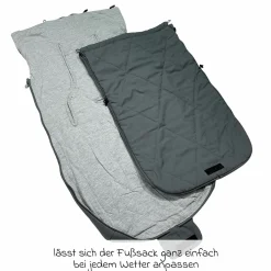 Sommerfußsack Aurora universal passend für alle Gurtsysteme für Kinderwagen, Buggy & Fahrradanhänger - Dark Grey