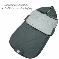 Sommerfußsack Aurora universal passend für alle Gurtsysteme für Kinderwagen, Buggy & Fahrradanhänger - Dark Grey
