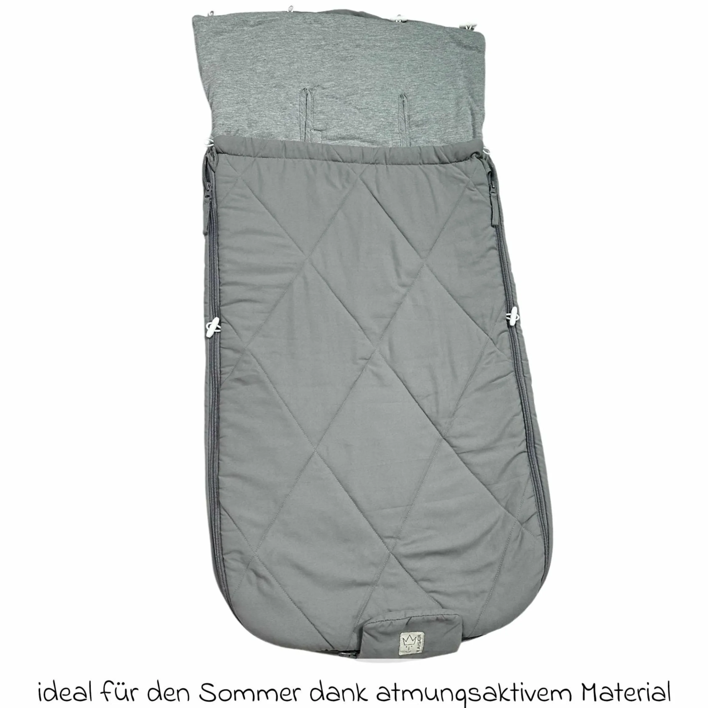 Sommerfußsack Aurora universal passend für alle Gurtsysteme für Kinderwagen, Buggy & Fahrradanhänger - Light Grey