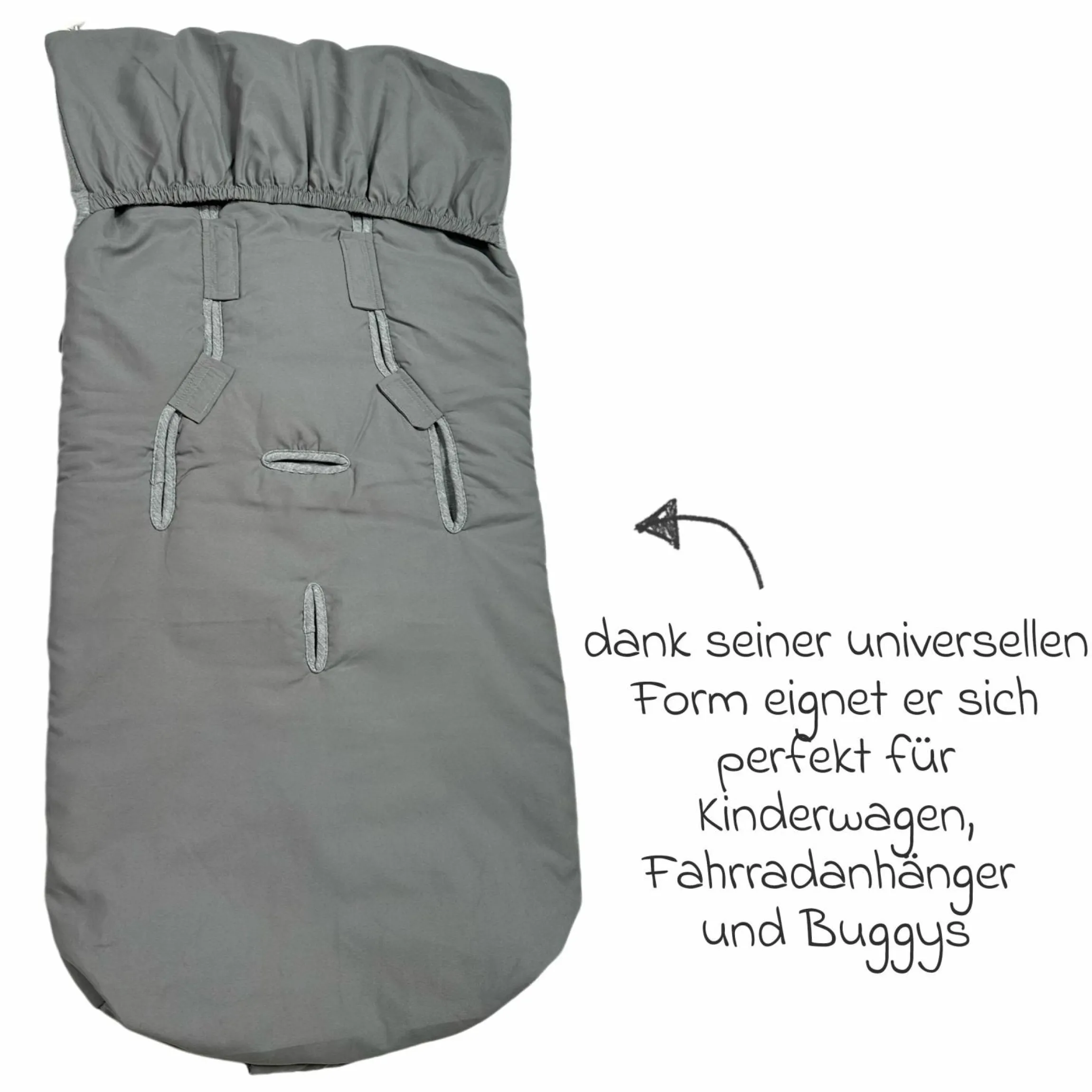 Sommerfußsack Aurora universal passend für alle Gurtsysteme für Kinderwagen, Buggy & Fahrradanhänger - Light Grey
