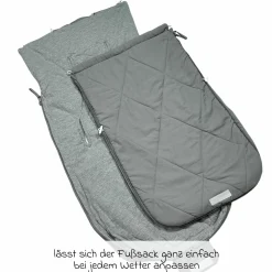 Sommerfußsack Aurora universal passend für alle Gurtsysteme für Kinderwagen, Buggy & Fahrradanhänger - Light Grey