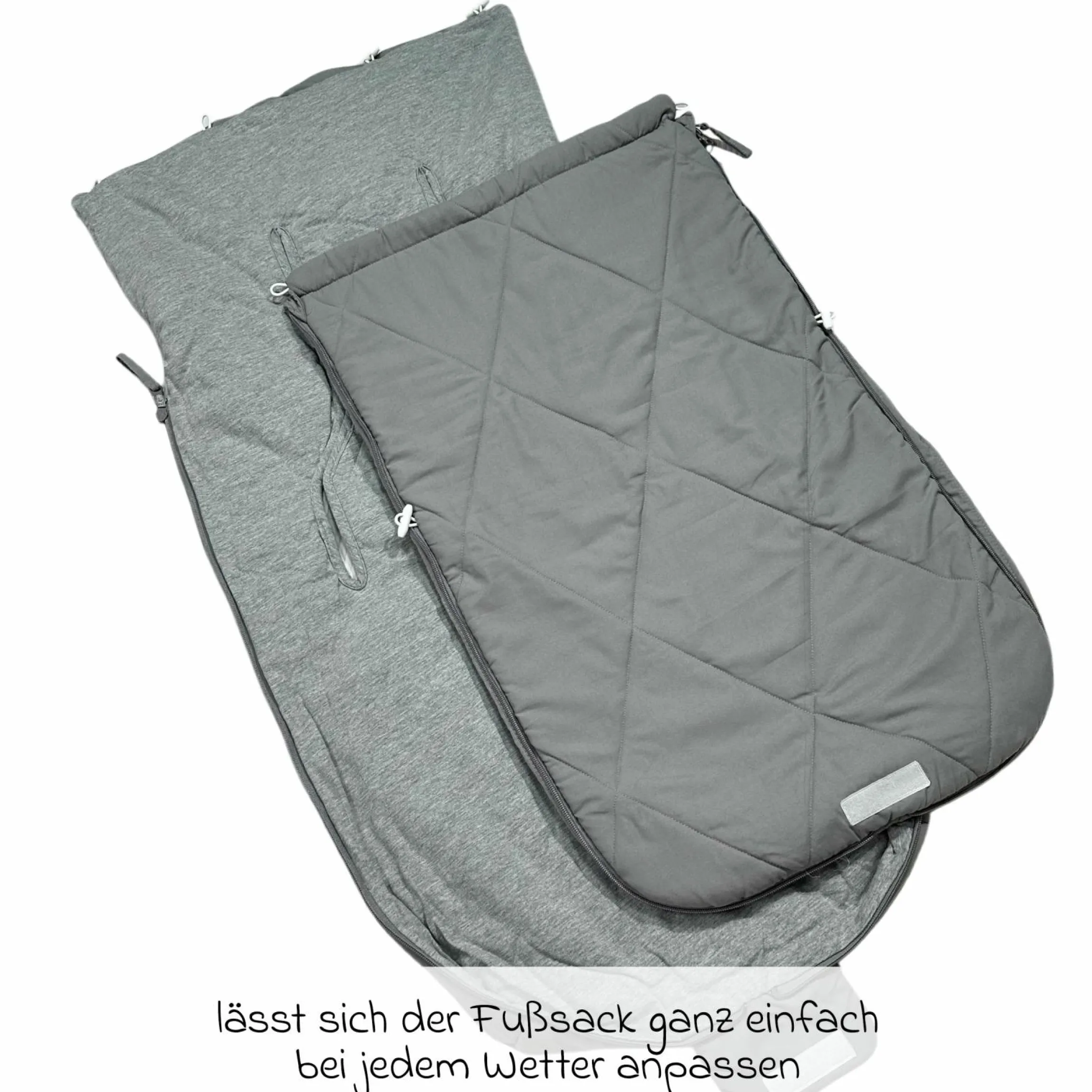 Sommerfußsack Aurora universal passend für alle Gurtsysteme für Kinderwagen, Buggy & Fahrradanhänger - Light Grey