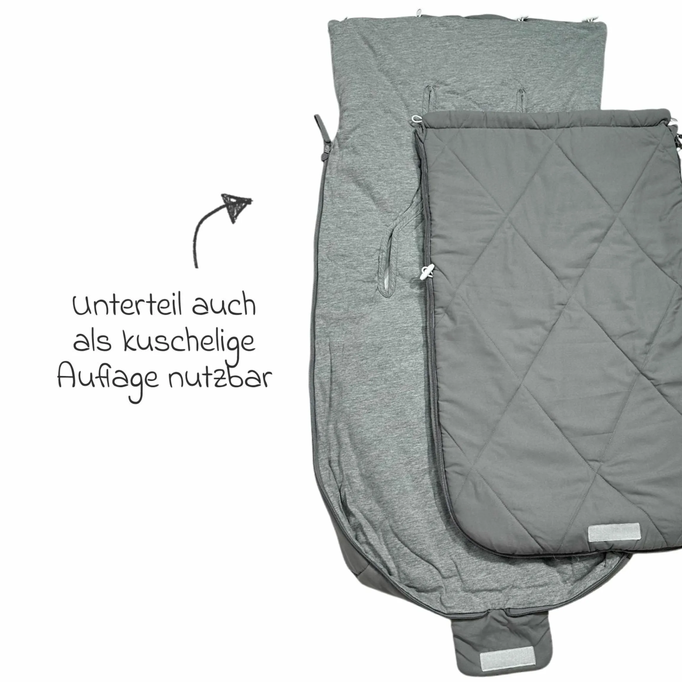 Sommerfußsack Aurora universal passend für alle Gurtsysteme für Kinderwagen, Buggy & Fahrradanhänger - Light Grey