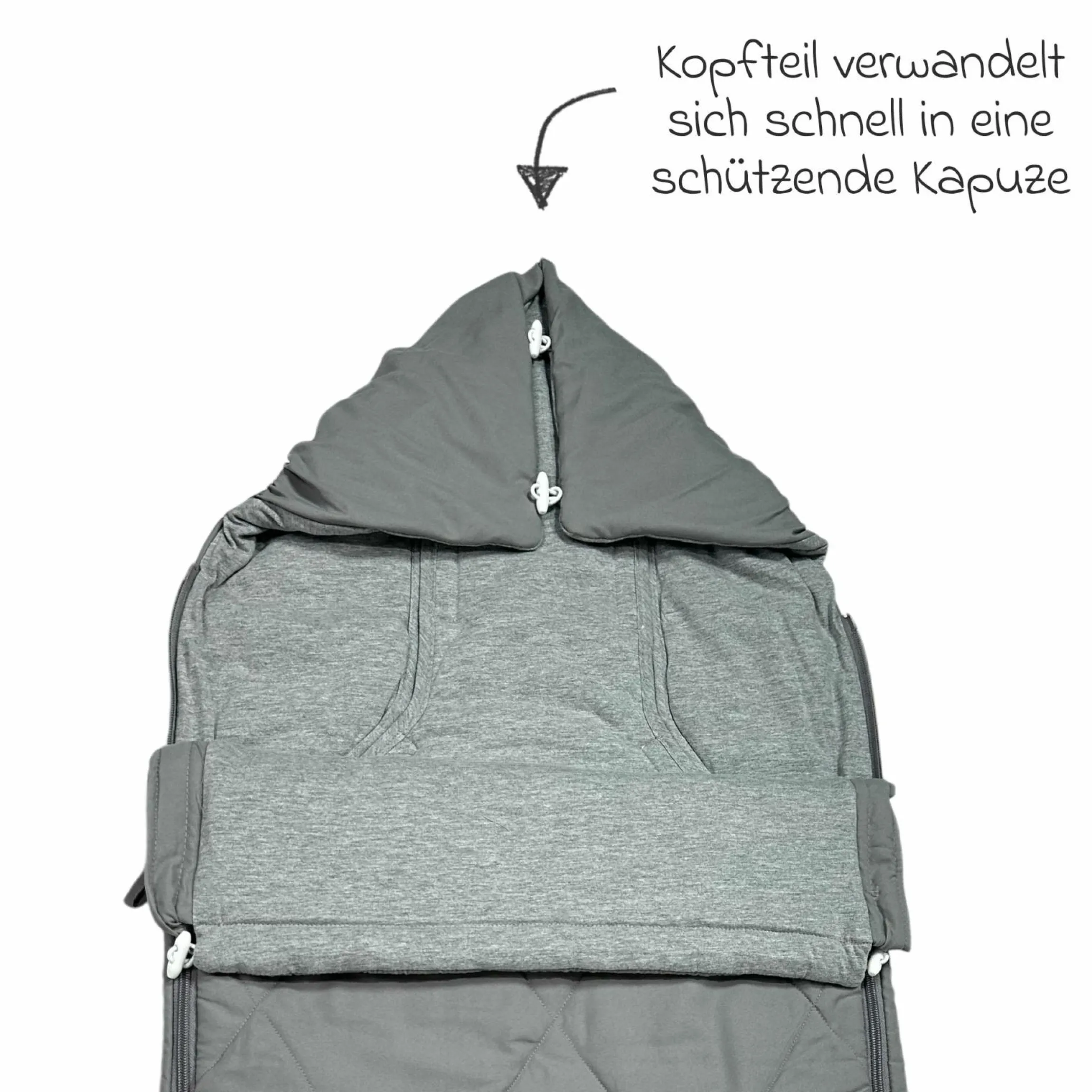Sommerfußsack Aurora universal passend für alle Gurtsysteme für Kinderwagen, Buggy & Fahrradanhänger - Light Grey