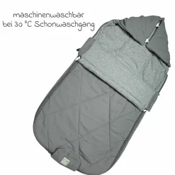 Sommerfußsack Aurora universal passend für alle Gurtsysteme für Kinderwagen, Buggy & Fahrradanhänger - Light Grey