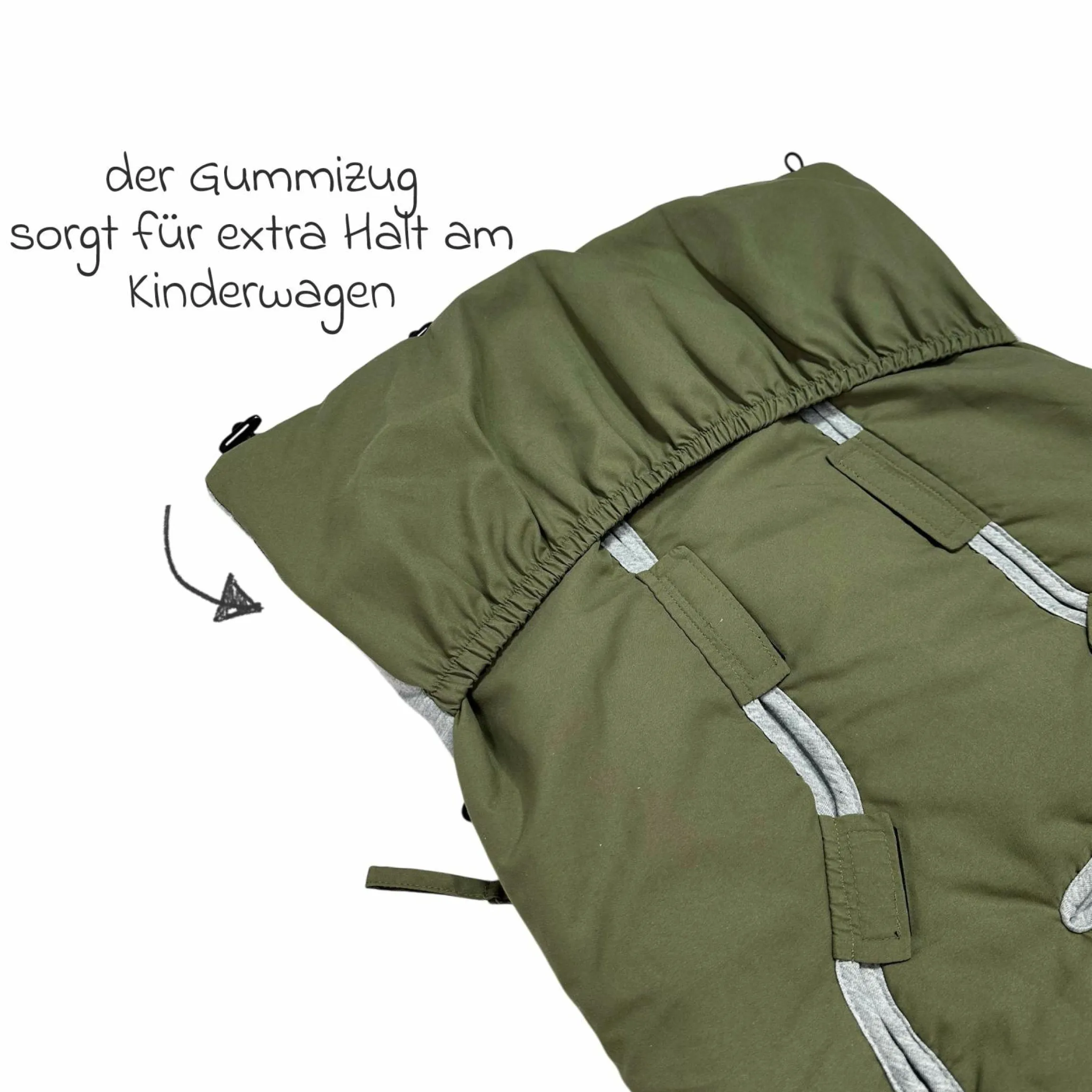 Sommerfußsack Aurora universal passend für alle Gurtsysteme für Kinderwagen, Buggy & Fahrradanhänger - Olive Green