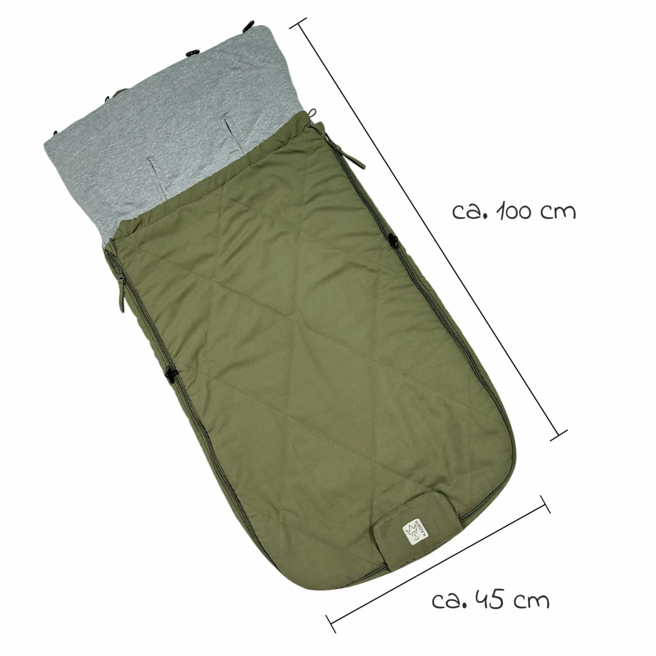 Sommerfußsack Aurora universal passend für alle Gurtsysteme für Kinderwagen, Buggy & Fahrradanhänger - Olive Green