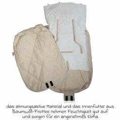 Sommerfußsack Rainy universal passend für alle Gurtsysteme für Kinderwagen, Buggy & Fahrradanhänger - Cream
