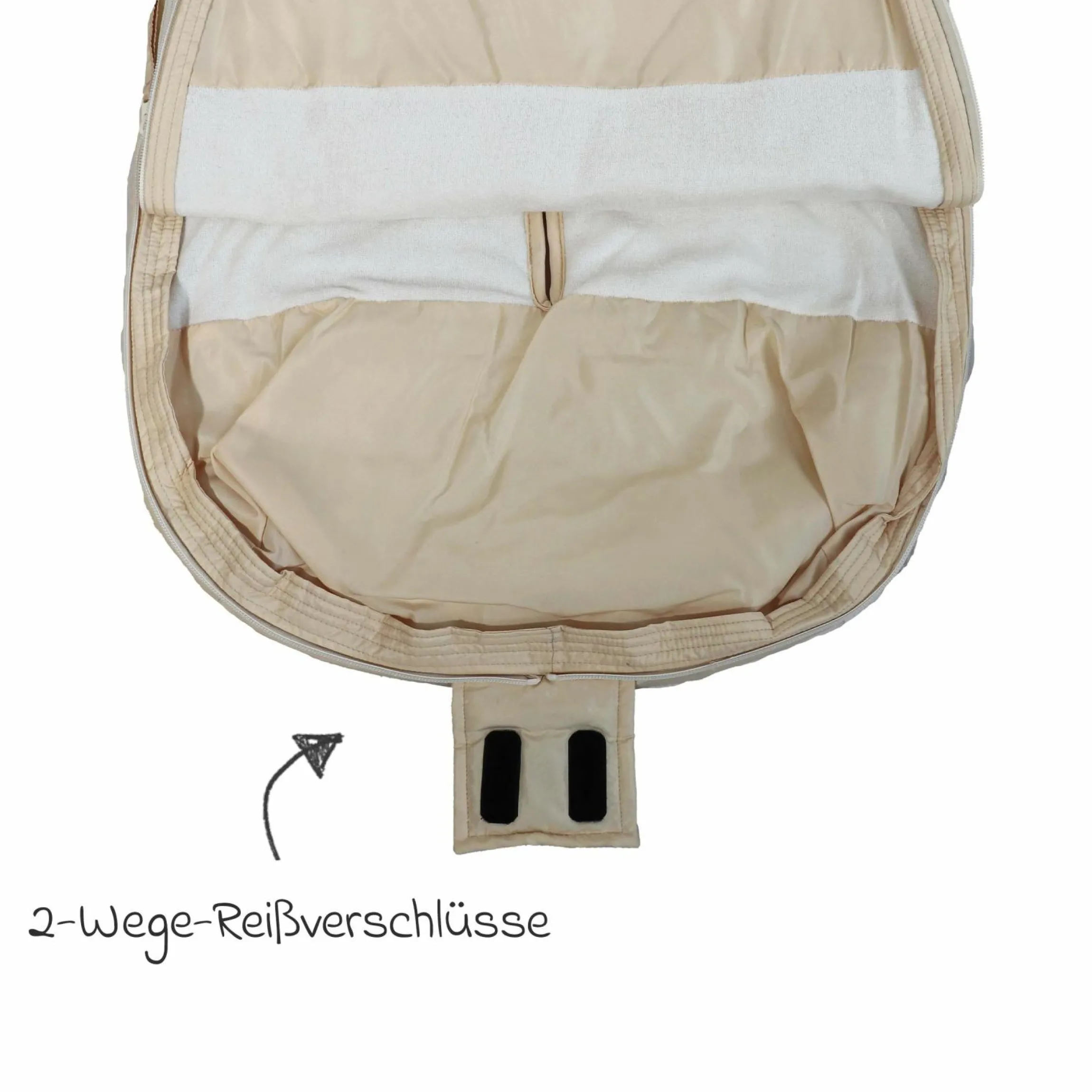 Sommerfußsack Rainy universal passend für alle Gurtsysteme für Kinderwagen, Buggy & Fahrradanhänger - Cream