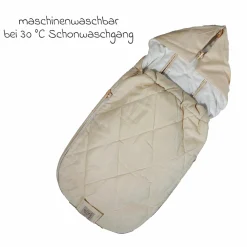Sommerfußsack Rainy universal passend für alle Gurtsysteme für Kinderwagen, Buggy & Fahrradanhänger - Cream