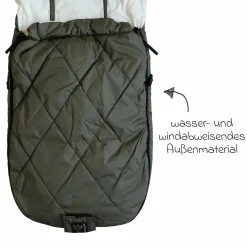 Sommerfußsack Rainy universal passend für alle Gurtsysteme für Kinderwagen, Buggy & Fahrradanhänger - Kaki