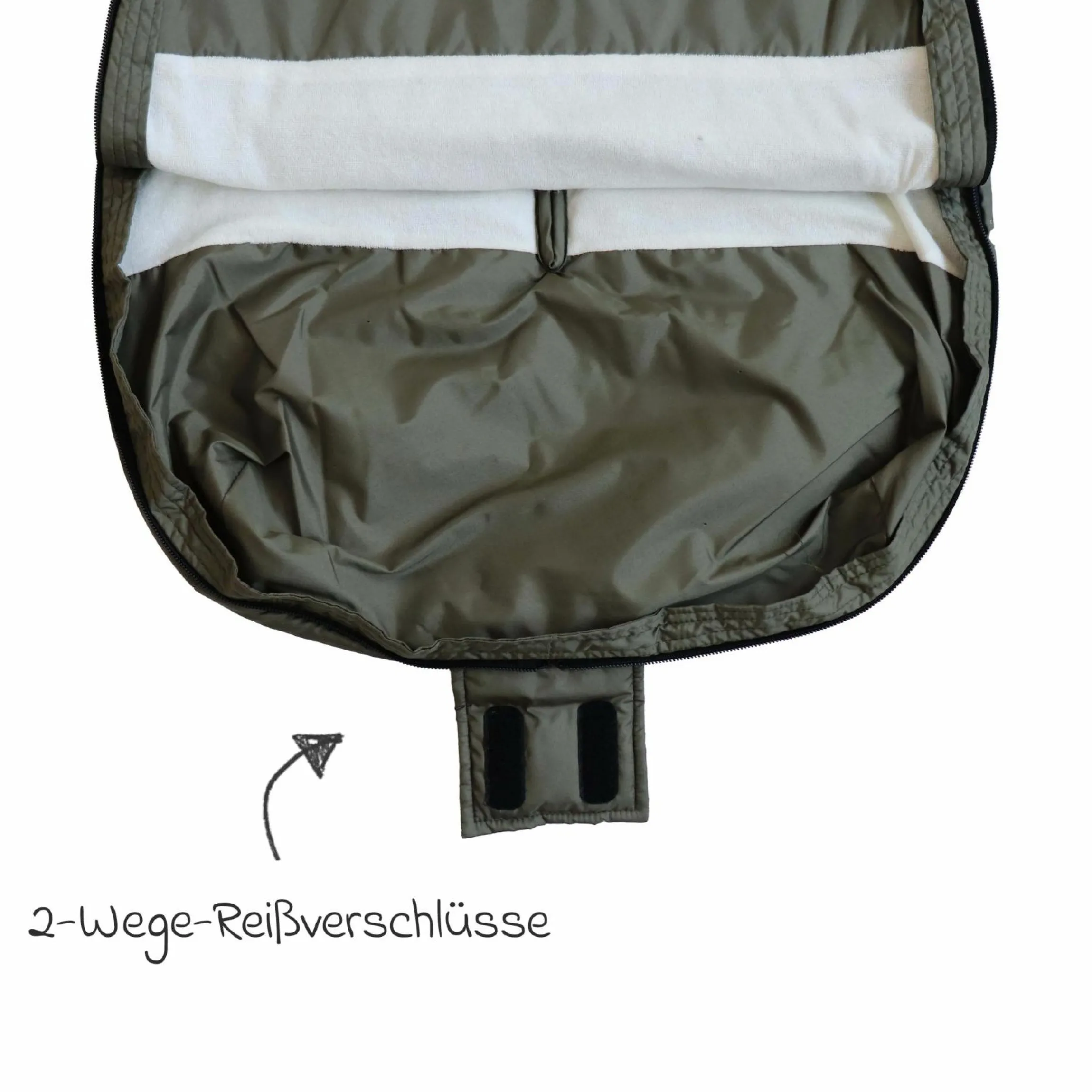 Sommerfußsack Rainy universal passend für alle Gurtsysteme für Kinderwagen, Buggy & Fahrradanhänger - Kaki