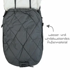 Sommerfußsack Rainy universal passend für alle Gurtsysteme für Kinderwagen, Buggy & Fahrradanhänger - Grau